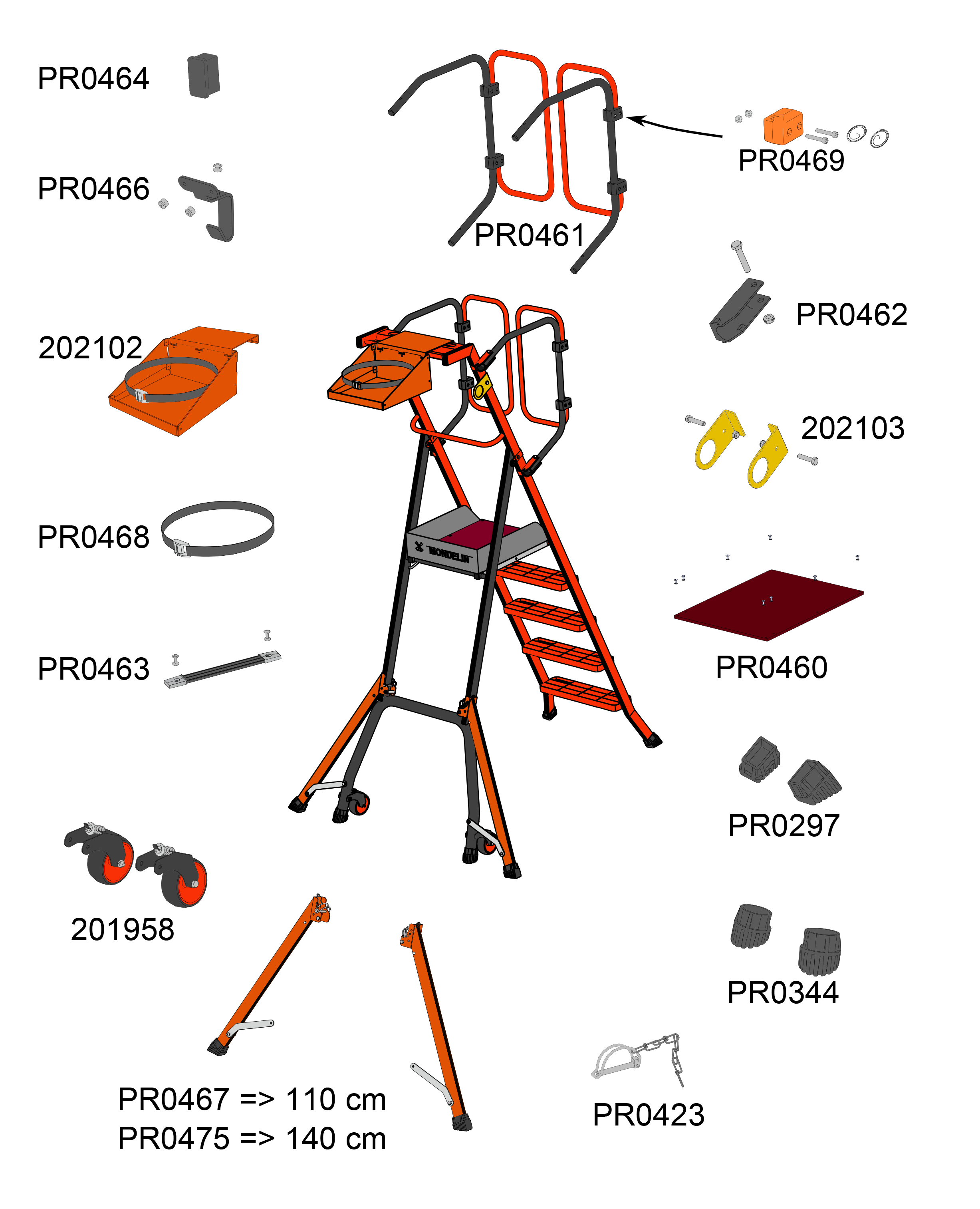 Vue éclatée du produit