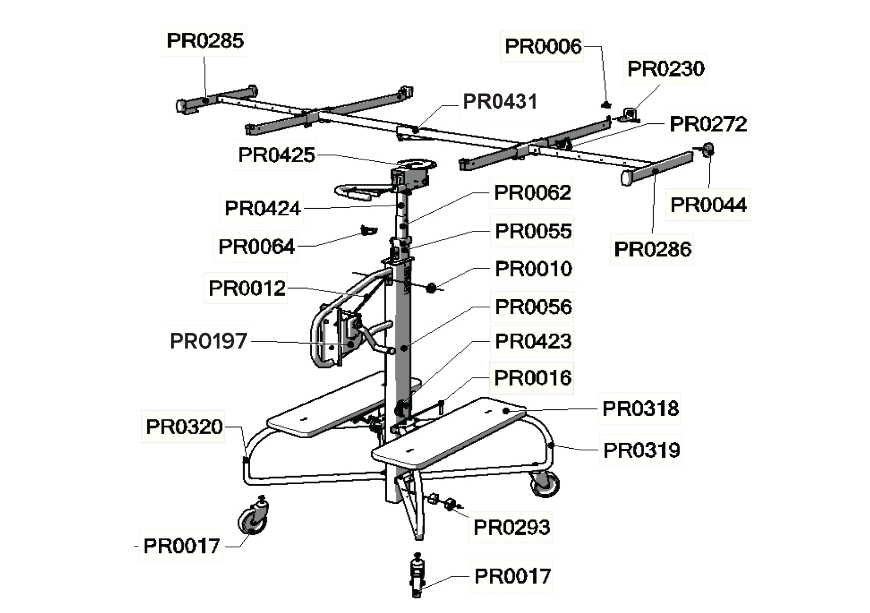 2017's exploded parts diagram